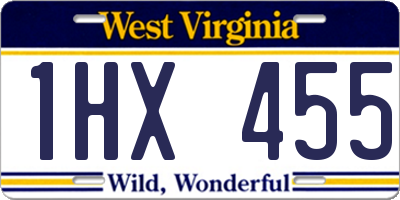WV license plate 1HX455