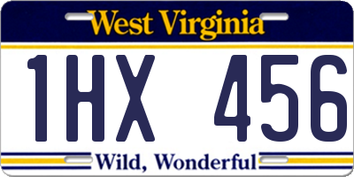 WV license plate 1HX456