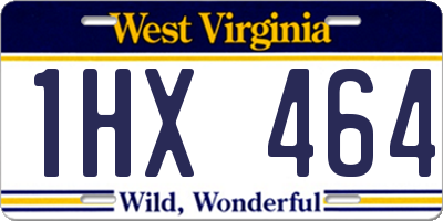 WV license plate 1HX464