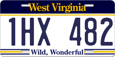 WV license plate 1HX482