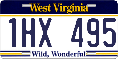 WV license plate 1HX495