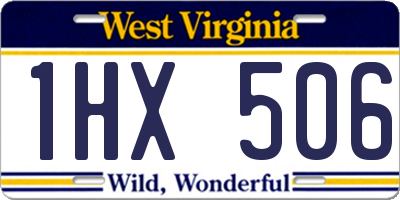 WV license plate 1HX506