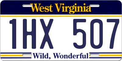 WV license plate 1HX507