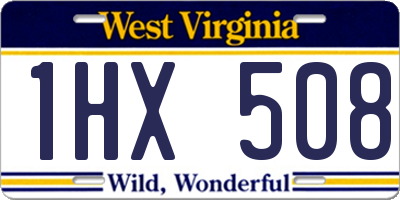 WV license plate 1HX508