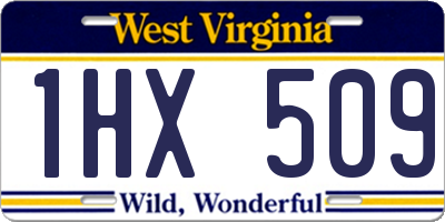 WV license plate 1HX509