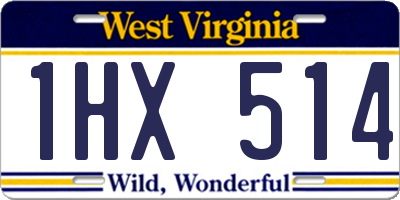 WV license plate 1HX514