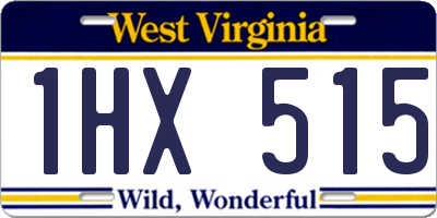 WV license plate 1HX515
