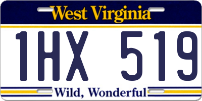 WV license plate 1HX519