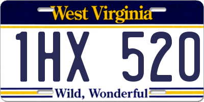 WV license plate 1HX520