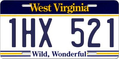 WV license plate 1HX521