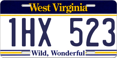 WV license plate 1HX523