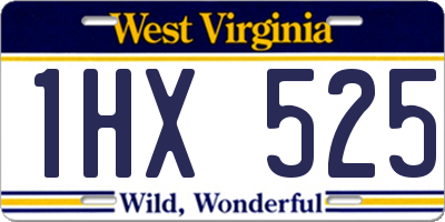 WV license plate 1HX525