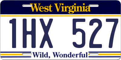 WV license plate 1HX527