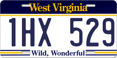 WV license plate 1HX529