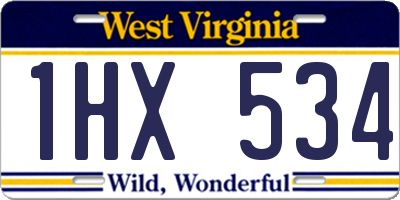 WV license plate 1HX534