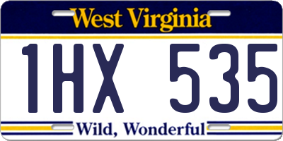 WV license plate 1HX535