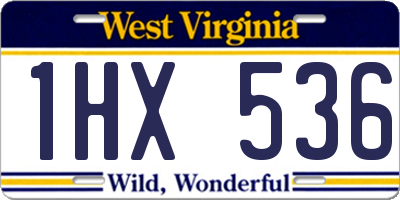 WV license plate 1HX536