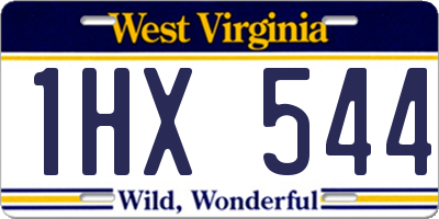 WV license plate 1HX544