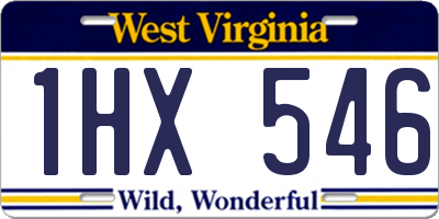 WV license plate 1HX546
