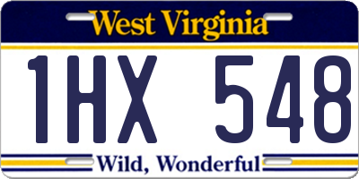 WV license plate 1HX548
