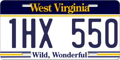 WV license plate 1HX550