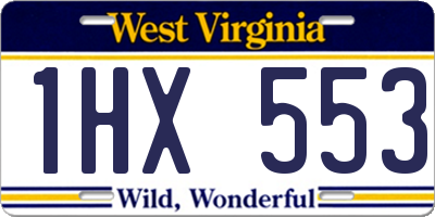 WV license plate 1HX553