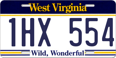 WV license plate 1HX554