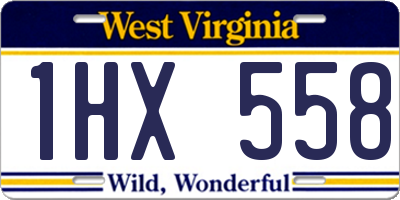 WV license plate 1HX558