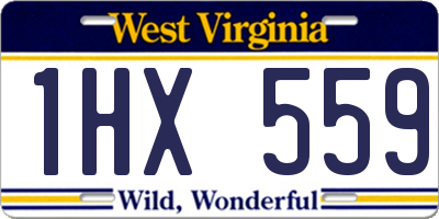 WV license plate 1HX559