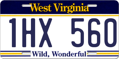 WV license plate 1HX560