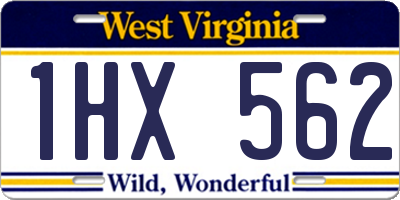 WV license plate 1HX562