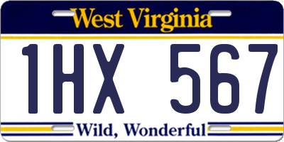 WV license plate 1HX567