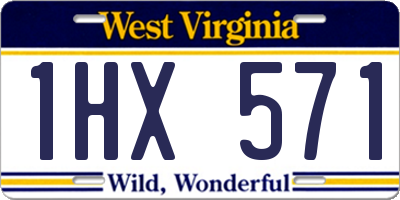 WV license plate 1HX571