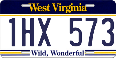 WV license plate 1HX573
