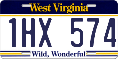 WV license plate 1HX574