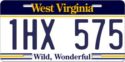 WV license plate 1HX575