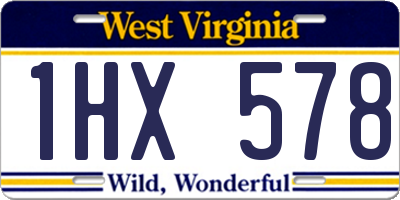 WV license plate 1HX578
