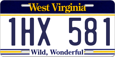 WV license plate 1HX581