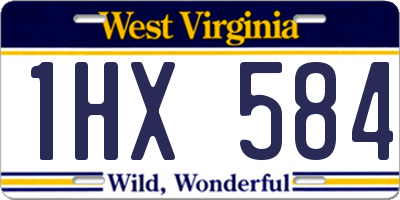 WV license plate 1HX584