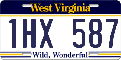 WV license plate 1HX587