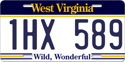 WV license plate 1HX589