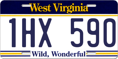 WV license plate 1HX590