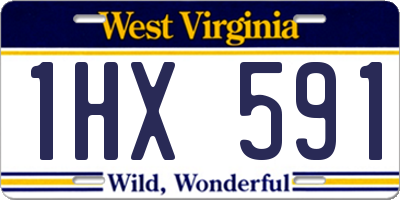 WV license plate 1HX591