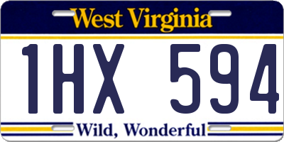 WV license plate 1HX594