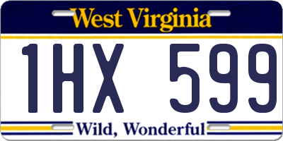 WV license plate 1HX599