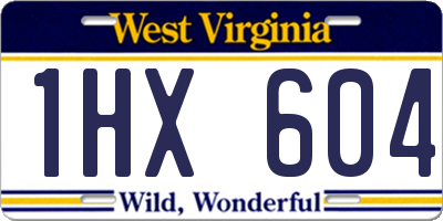 WV license plate 1HX604