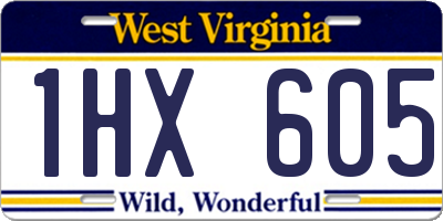 WV license plate 1HX605