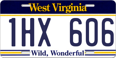WV license plate 1HX606