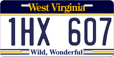WV license plate 1HX607