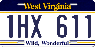 WV license plate 1HX611